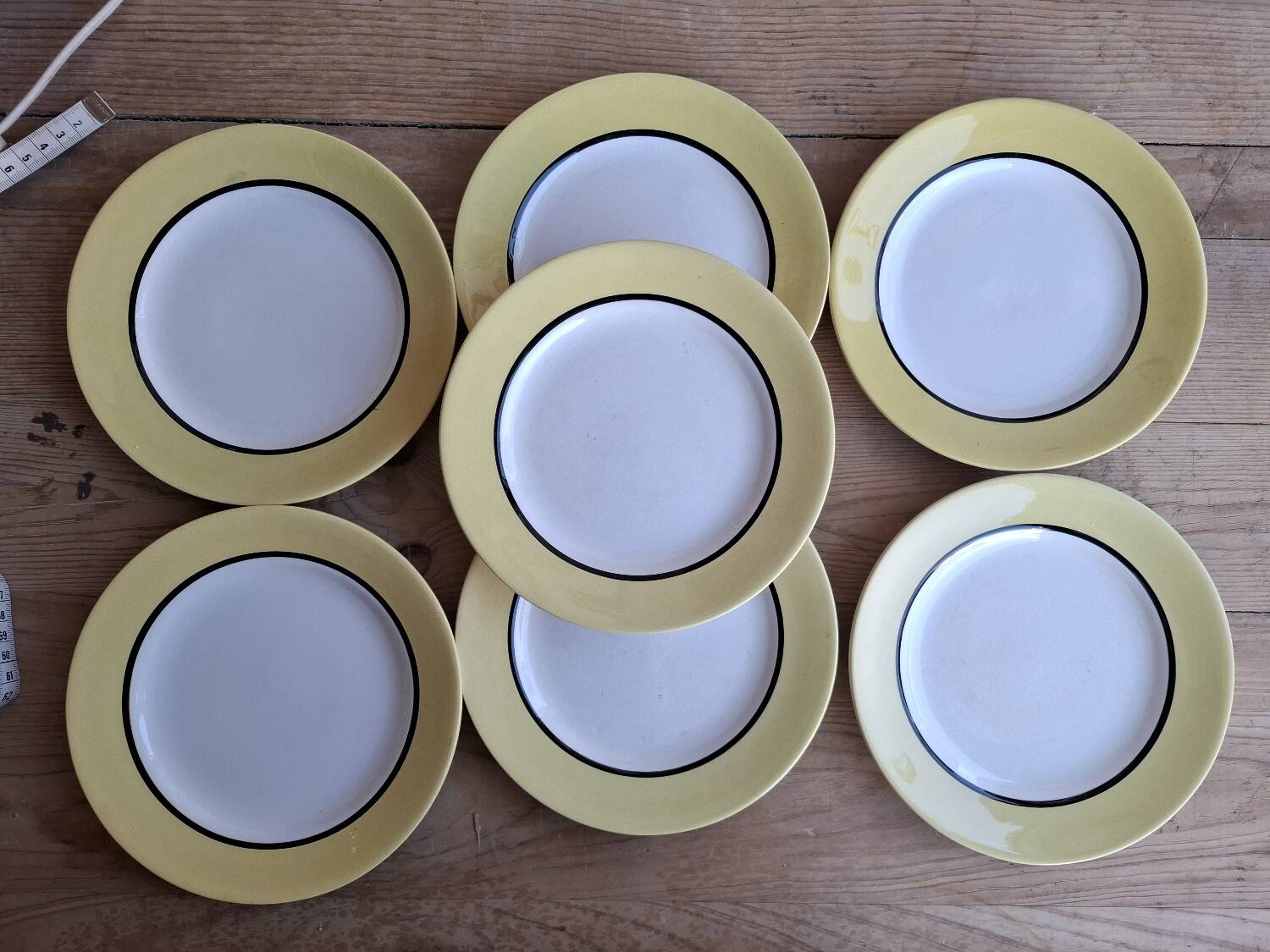 7 vintage l'amandinoise dessert plates