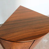 Compact danish corner cabinet in rosewood