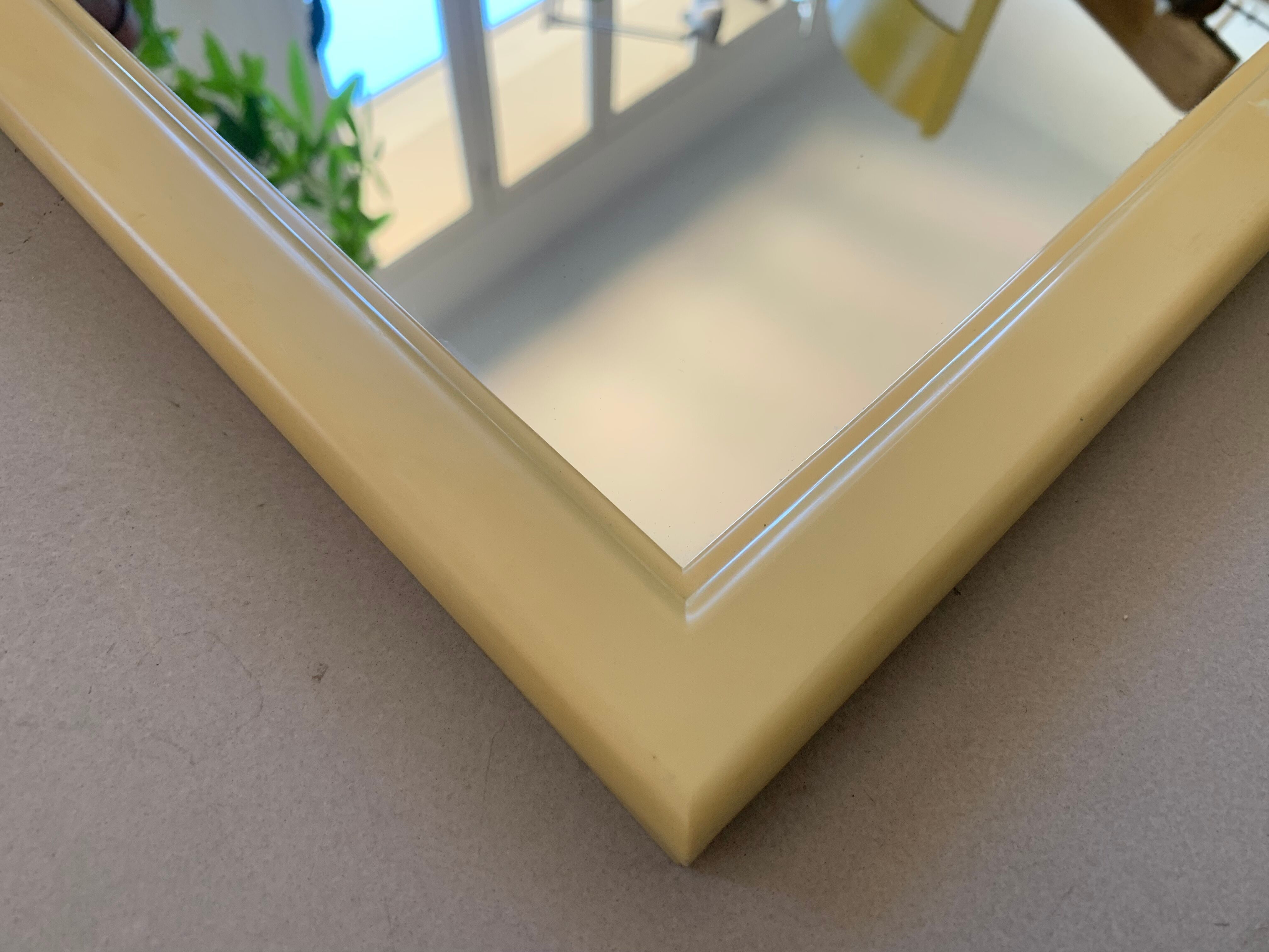 Miroir arche jaune vintage, 50x35 cm