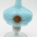Blue and white opaline vase