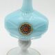 Blue and white opaline vase