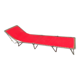 Folding camp bed vintage chaise longue canvas red brand Samti