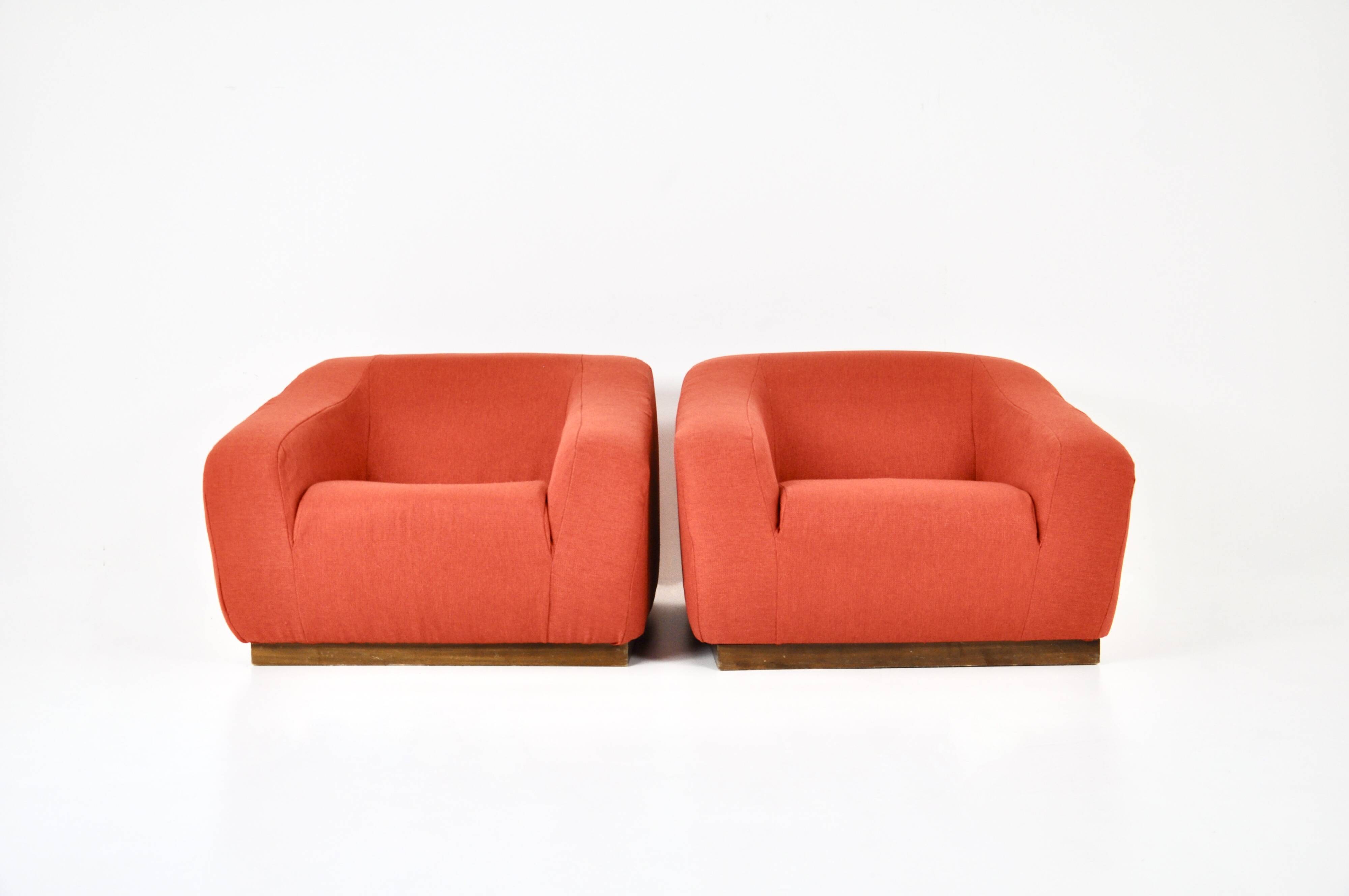 Pair of Italian armchairs, 1970s