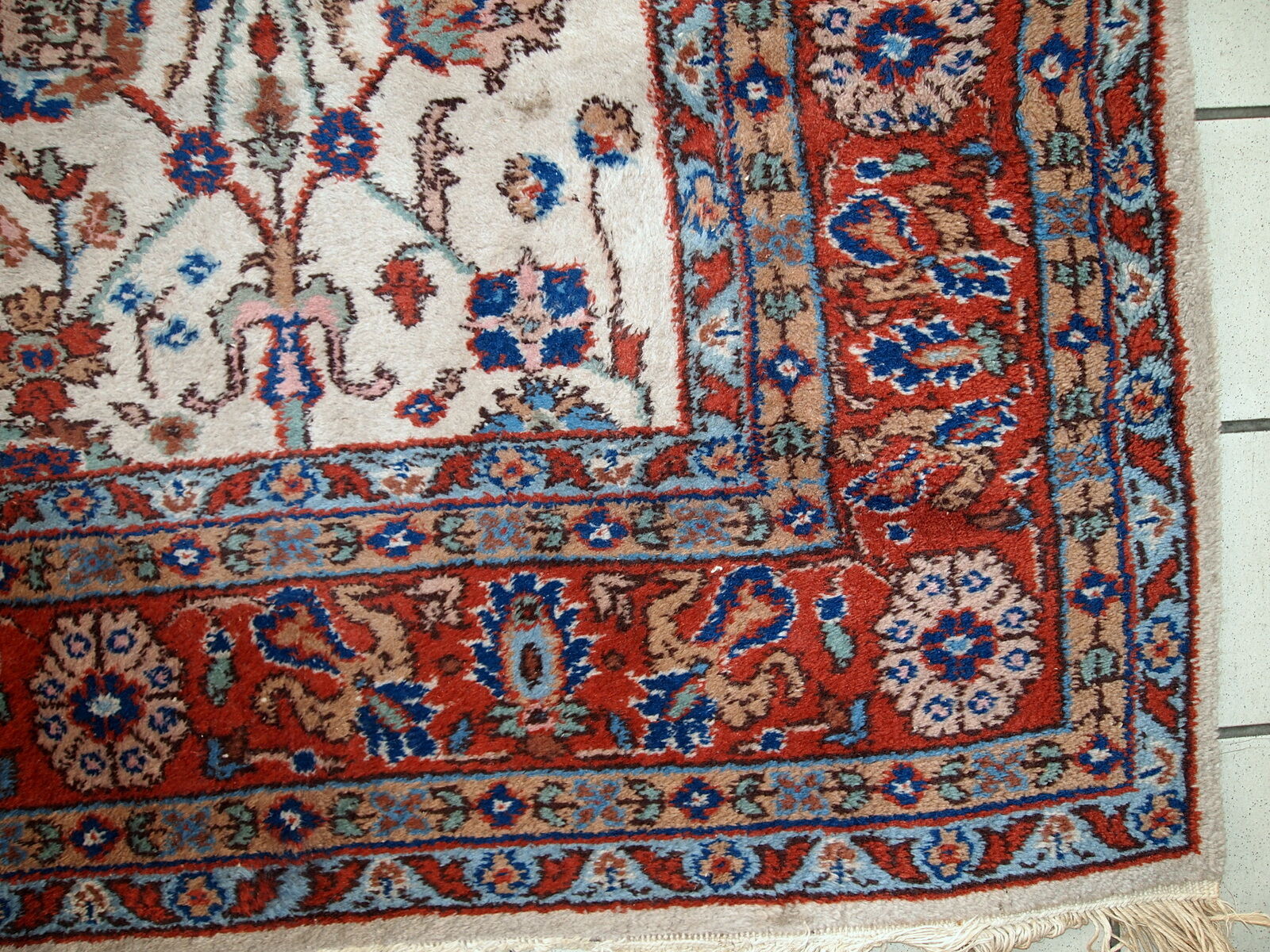 Carpet vintage Persian Mashad done hand 210x334cm 1950 s