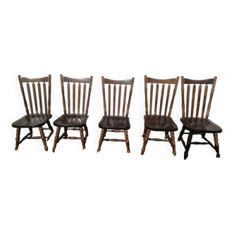 Set of 5 vintage bistro chairs