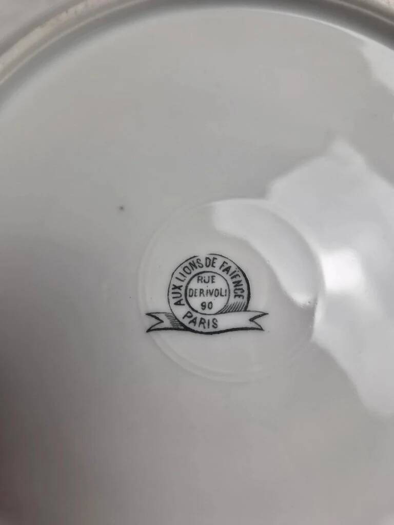 10 antique porcelain plates – Aux Lions de Faïence Paris – 19th century
