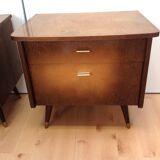 Pair of bedside tables with compass feet / vintage 50s-60s