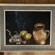 Tableau nature morte à la cruche aux ails et citrons