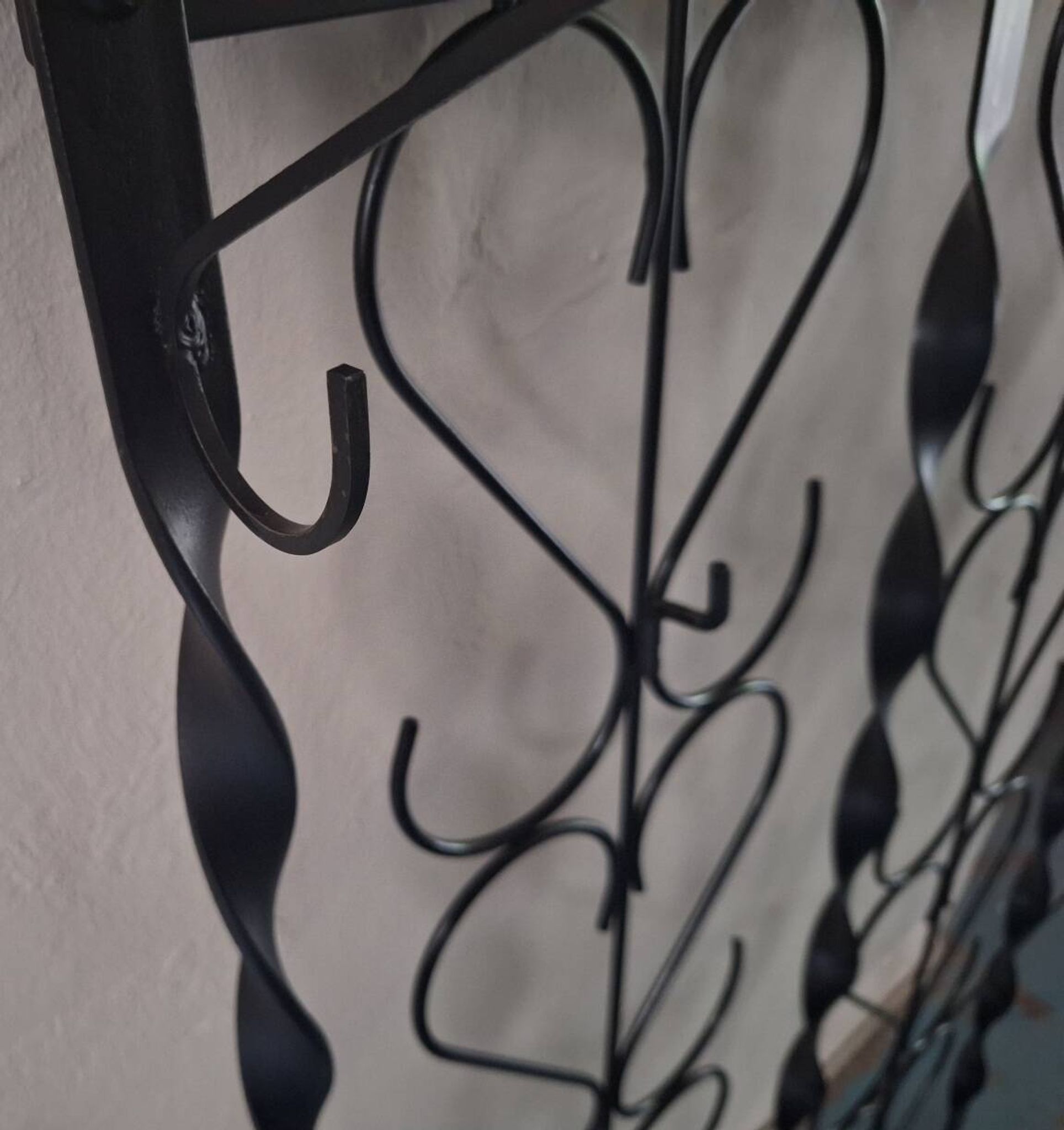 Mid century wall mounted wrought iron coat and hat rack, 1960s