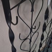 Mid century wall mounted wrought iron coat and hat rack, 1960s