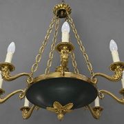 Empire-style chandelier in finely chiselled and gilded bronze
