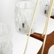 Beautiful 6-armed Scandinavian 1960s ceiling lamp made of teak and with gla