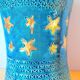 Starry ceramic lamp A. Rousset 1950 vintage blue