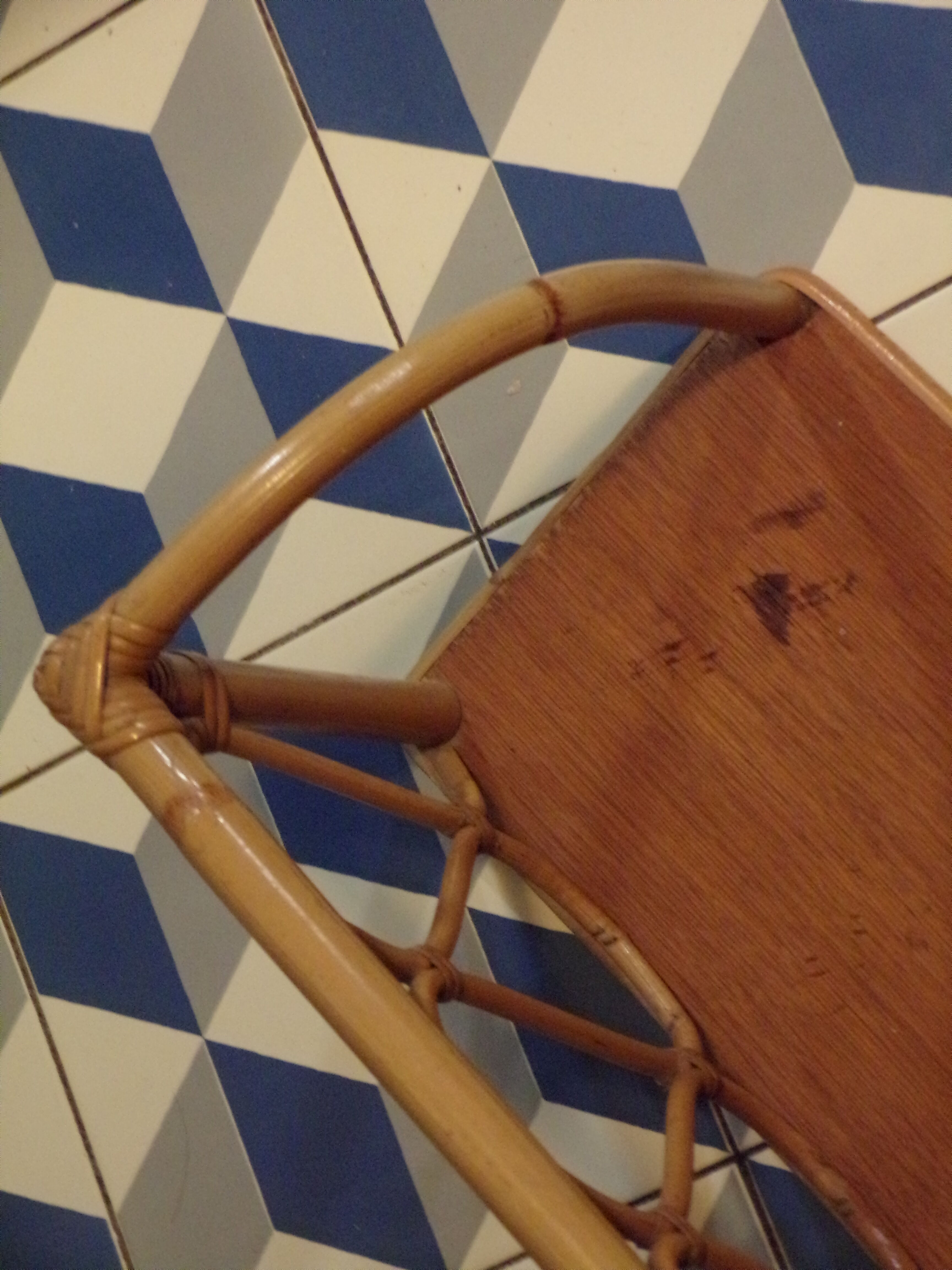 Vintage rattan shelf