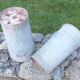 Pair of old galvanized florist pots for the garden