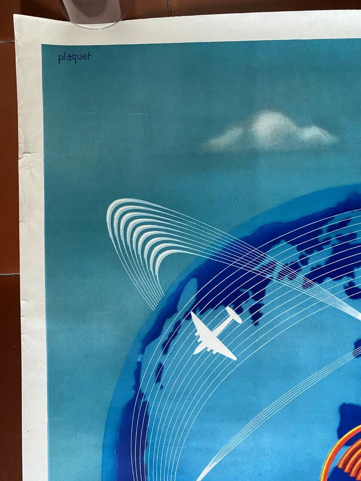 Original Poster Tourism "Air France World Air Network" 62x100cm 1948
