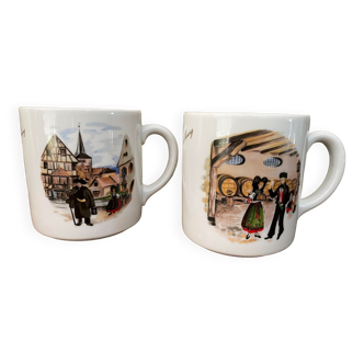 2 mugs alsaciens décors Anne Ehret