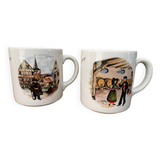 2 Alsatian mugs decorations Anne Ehret