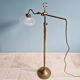 Brass and grooved glass floor lamp in Art Deco style