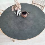 1960s tripod rattan dining table
