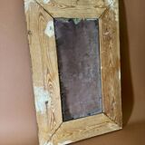 old wood mirror with gold leaf