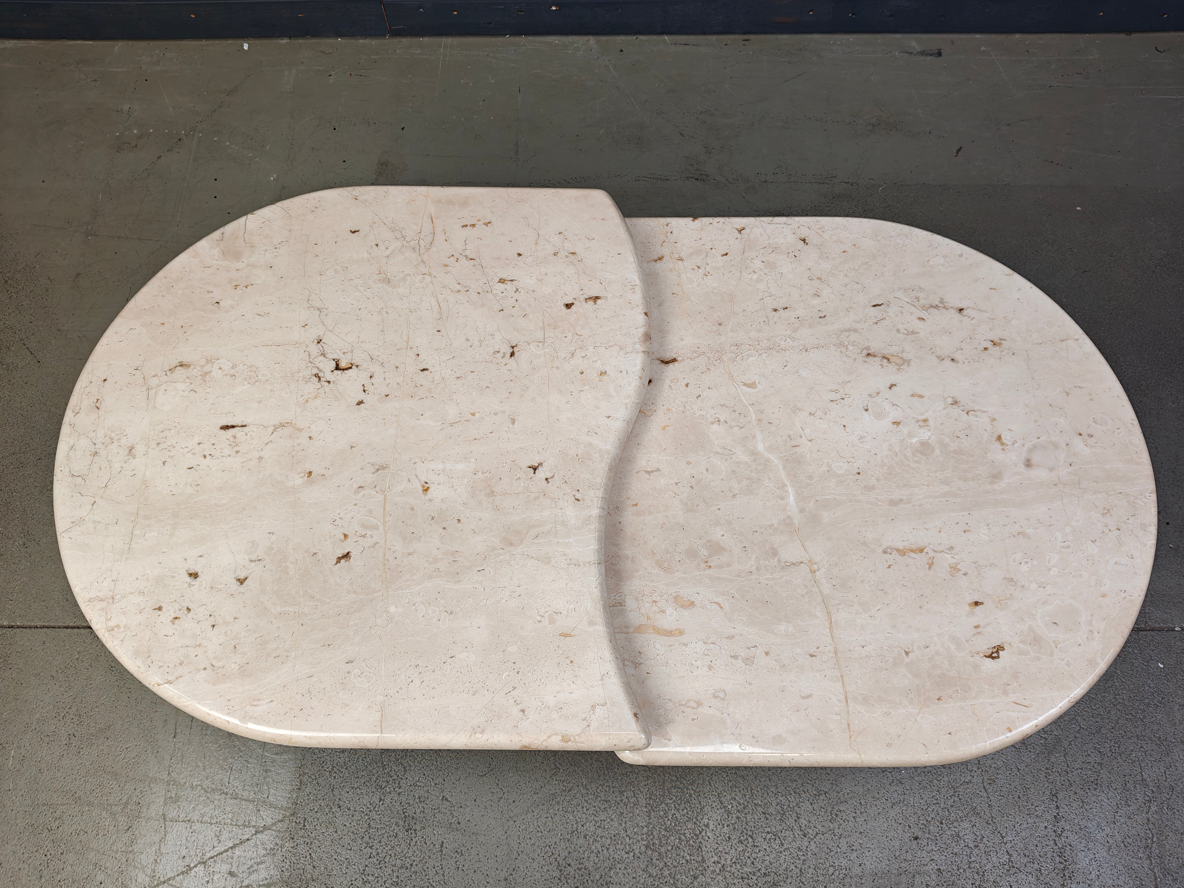 Vintage two tier travertine coffee table, 1970s