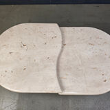 Vintage two tier travertine coffee table, 1970s