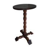 Rustic plant-holder harness in turned solid wood