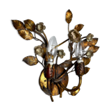 Floral wall lamp regency, midcentury, Italy