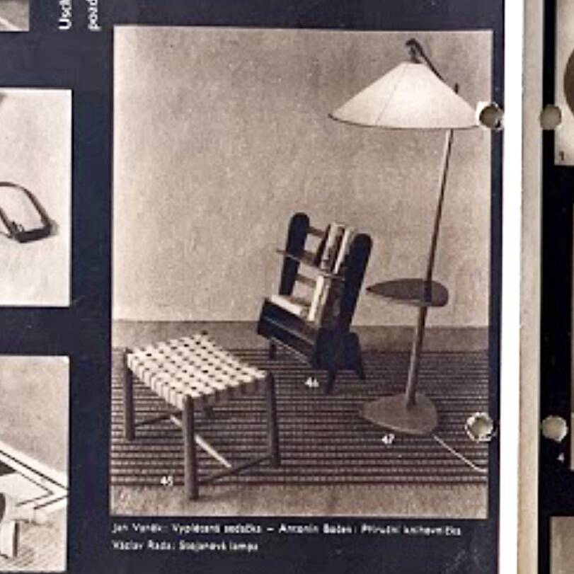 Handheld/carry-on bookcase, design A. Bocek for Krasna Jizba, Czechoslovakia, 1949