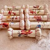 Series of 9 longchamp earthenware knife holders floral decor