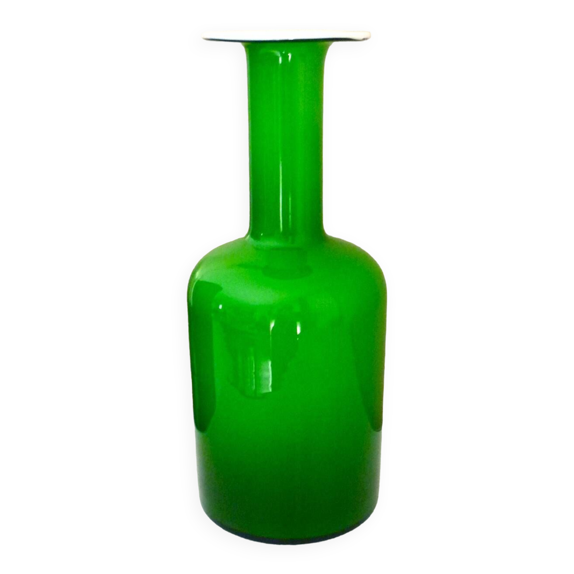 Blown glass bottle vase, Otto Bauer design for Holmegaard, 1970s