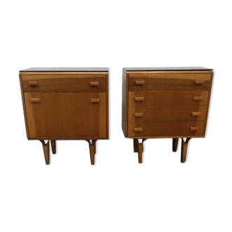 Set of 2 vintage bedside tables by Frantisek Meluzanik for Novy Domov