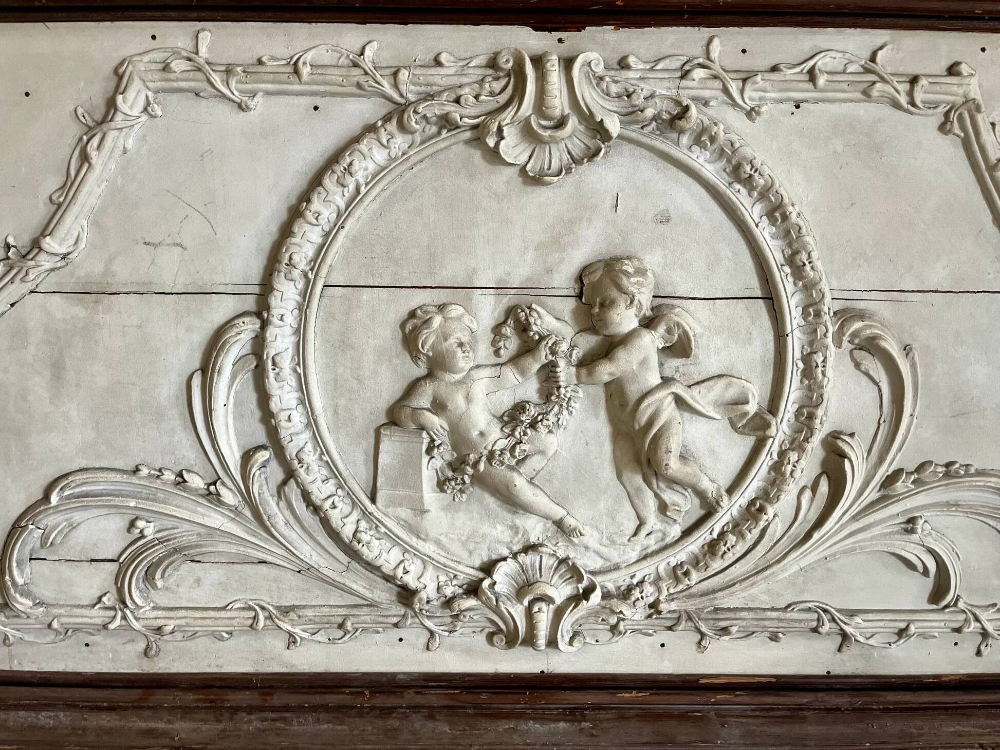 Antique decorative wall panel "angels"