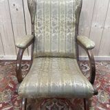 Fauteuil anglais en acajou à oreilles