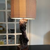 Brutalist wooden lamp