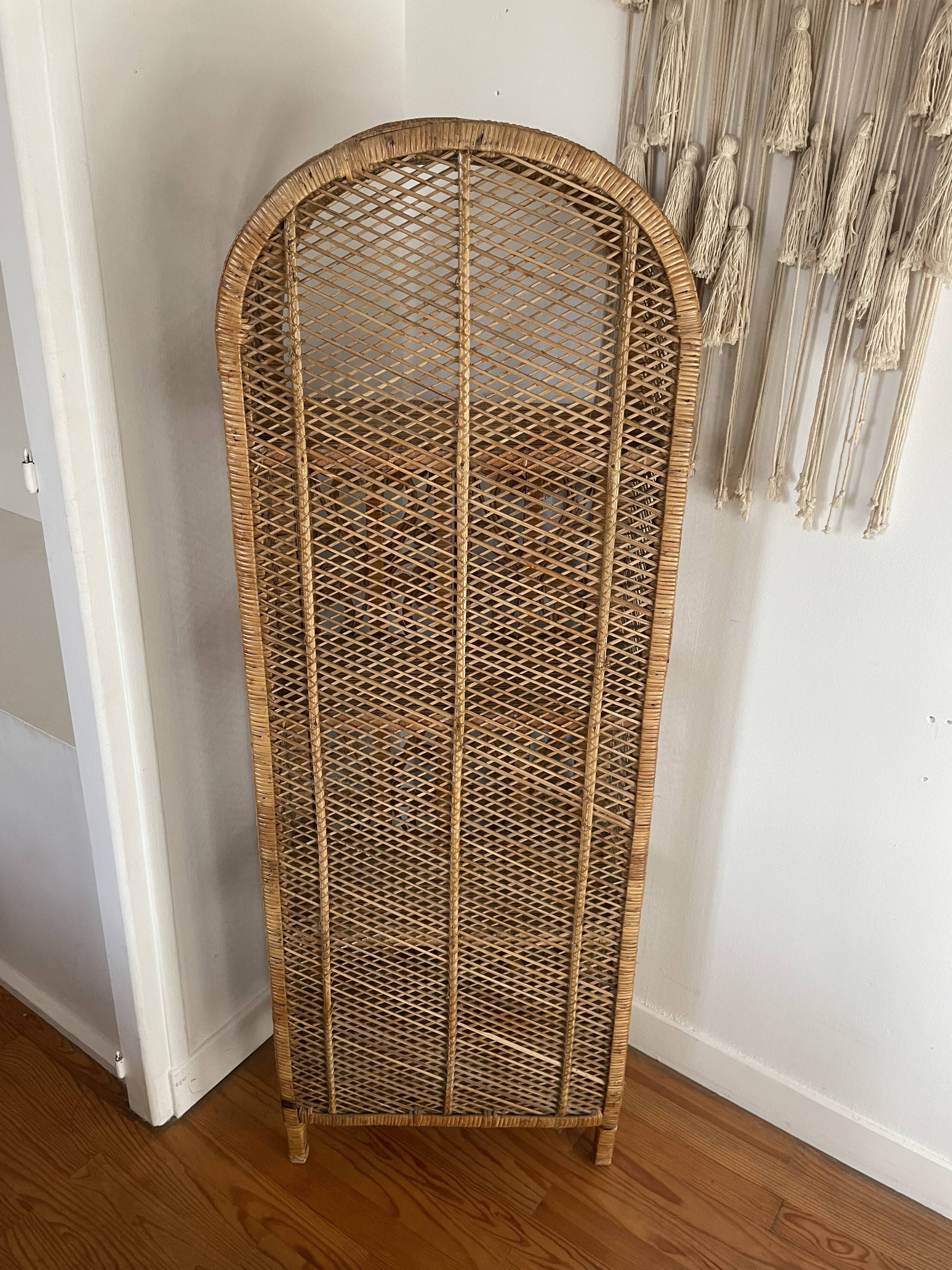 Peacock rattan bookshelf