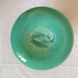 Green opaline water vase