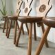 Set of 4 Savoyard pine chairs from the 60s