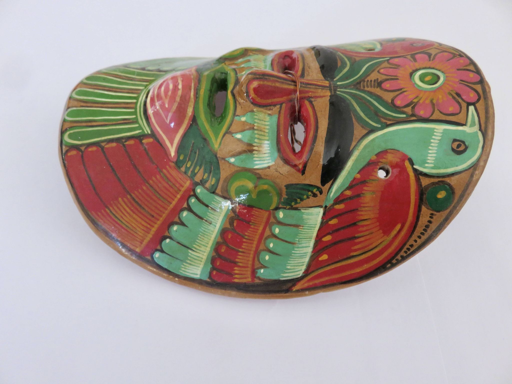 Mexican terracotta mask, Mexican folk art, 1970s