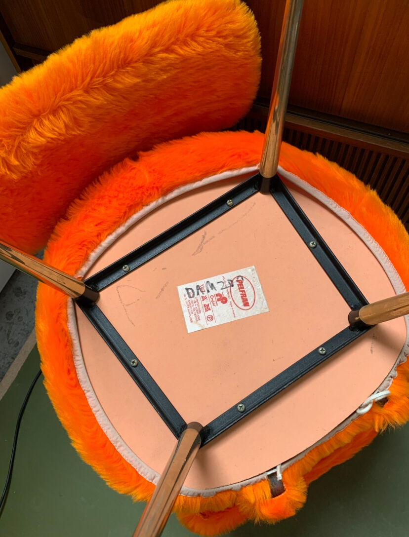 Pair of Pelfran chairs in faux orange, 1960s-70s.