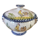 Soupière ancienne en terre cuite et faïence