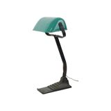 Art Deco Desk Lamp Notary Lamp Erpe Model 52 Wrought Iron Green Enamel Shade