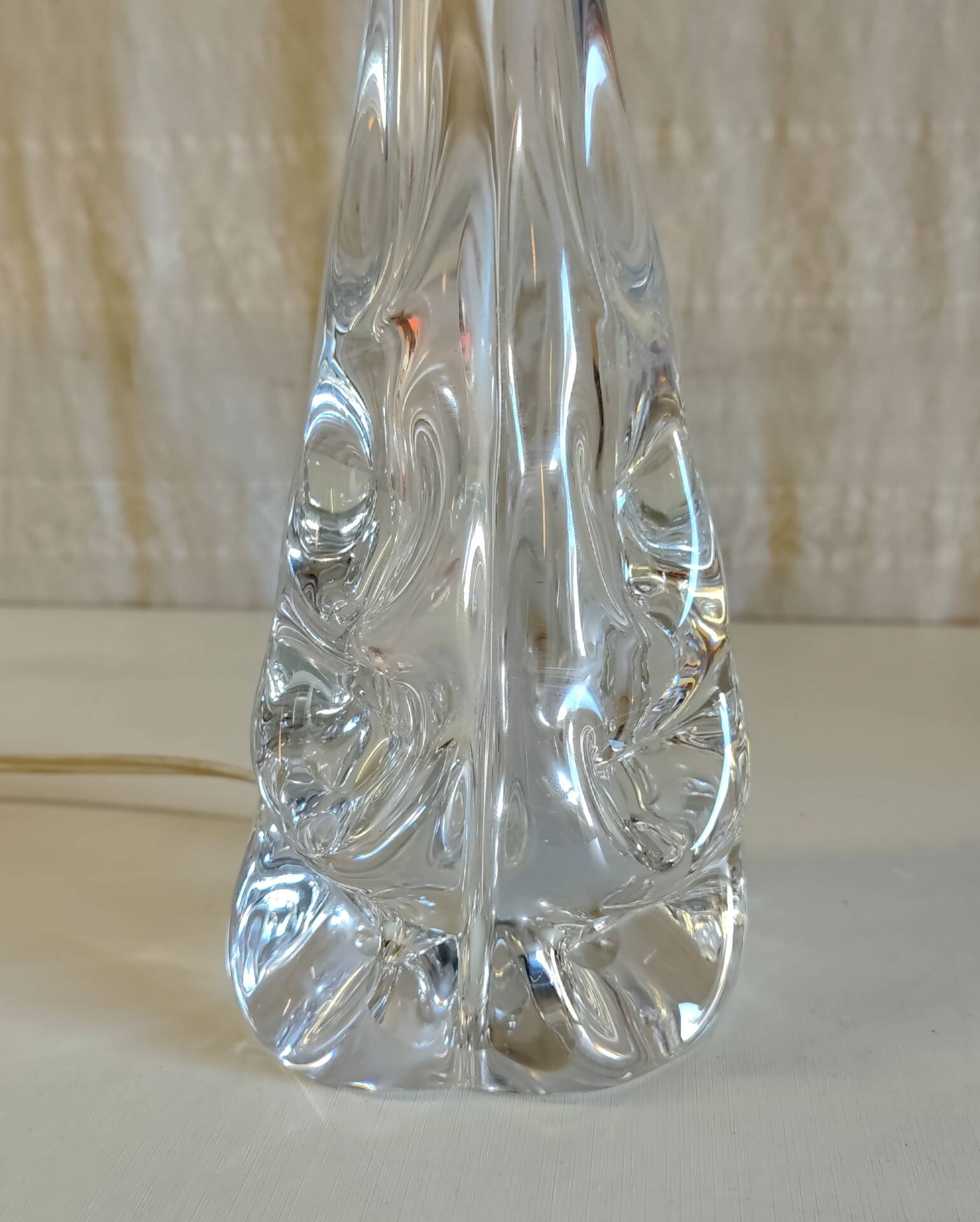 Table lamp base in crystal J.B. France - mid 20th century