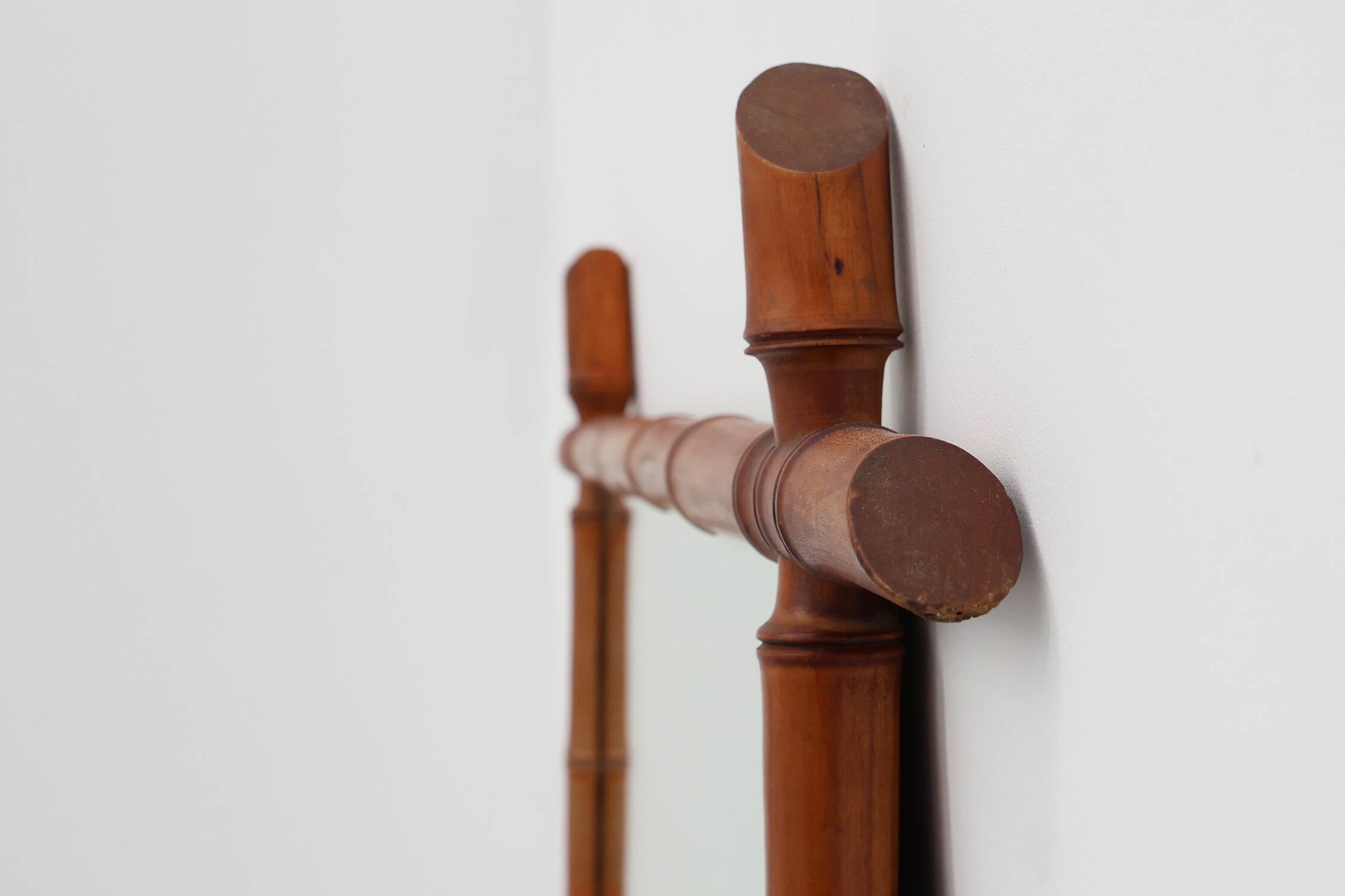 20th century rectangular faux bamboo wall mirror, France ca. 1960