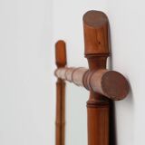 20th century rectangular faux bamboo wall mirror, France ca. 1960