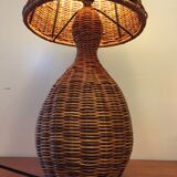 1980s wicker lamp