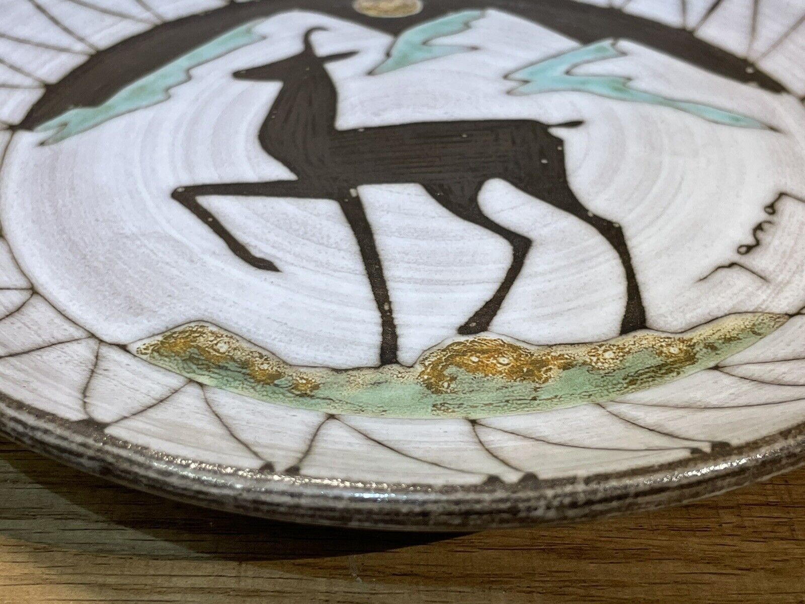 Decorative plate, ceramic XXth, Emile Masson, mountain décor, vintage