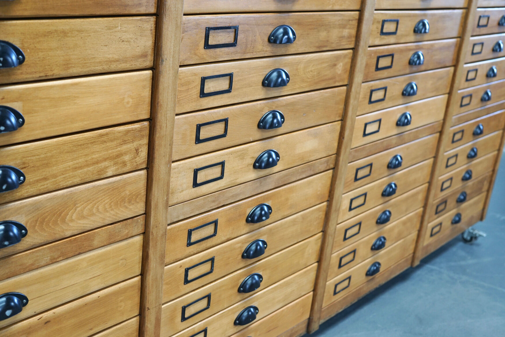 German beech apothecary cabinet, 1930s
