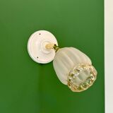 Vintage tulip wall light in frosted and amber glass